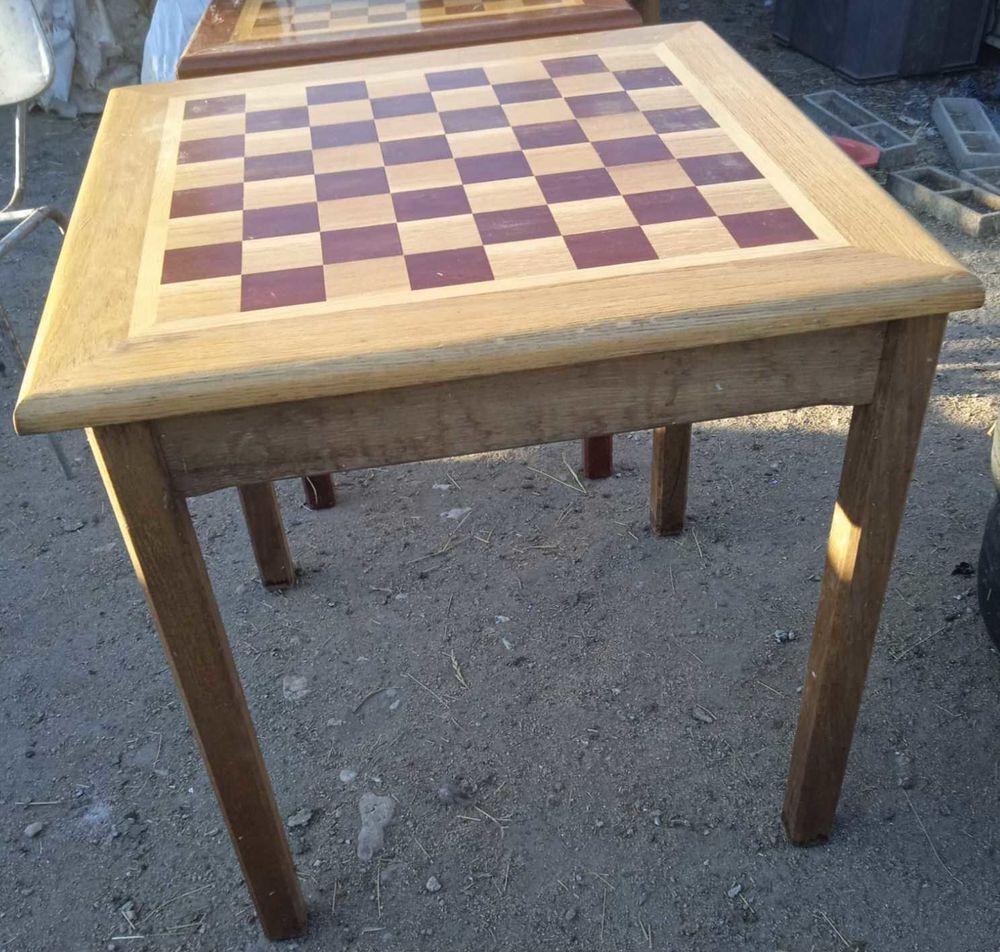Table damier en marquetterie avec tiroir Meubles