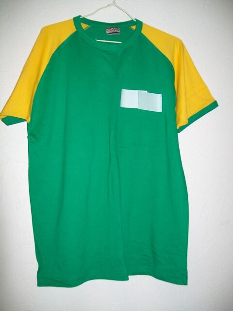 tee shirt jaune et vert 100 % coton
taille L 5 Chadurie (16)