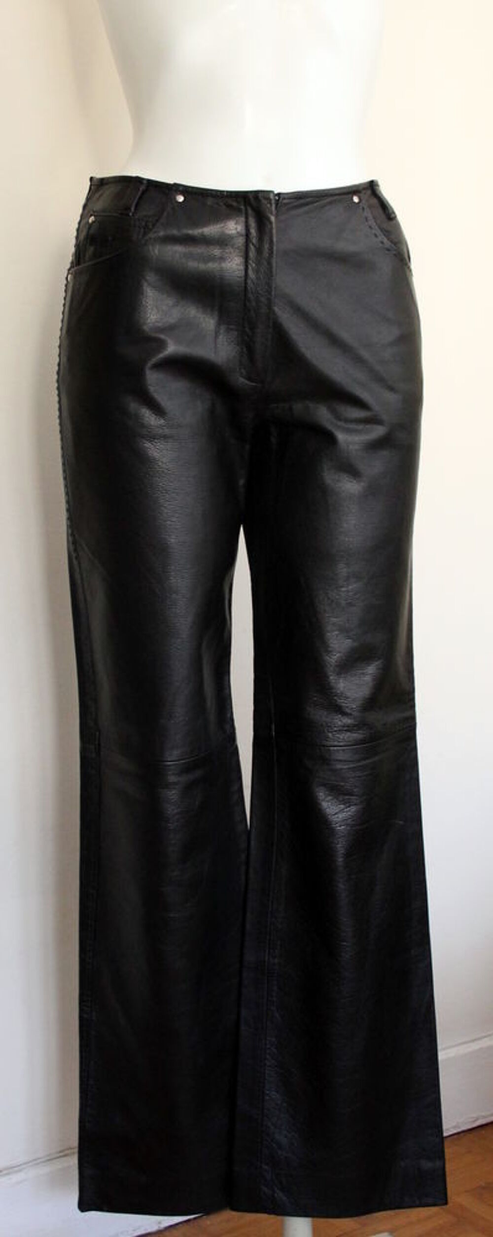 Pantalon cuir noir JC de CASTELBAJAC T.36 Vêtements