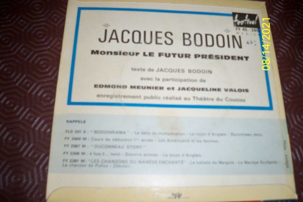 JACQUES BODOIN 45T Audio et hifi