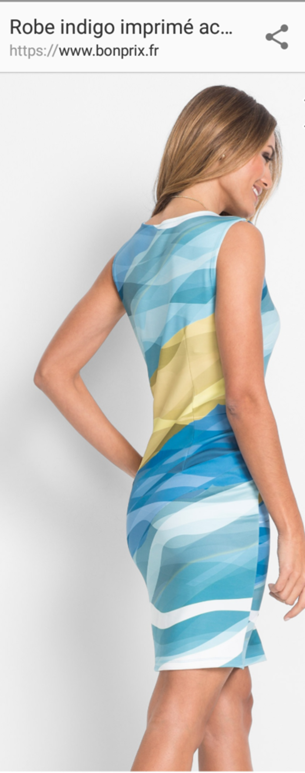 Superbe robe M indigo imprim&eacute; neuve Vêtements