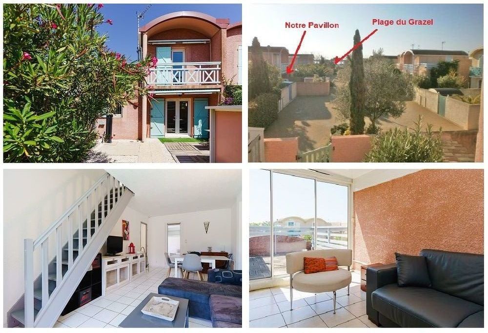   Villa T6 75m2-CLIM-100m plage-WIFI-Vélos-2 familles-8 pers. Languedoc-Roussillon, Gruissan (11430)