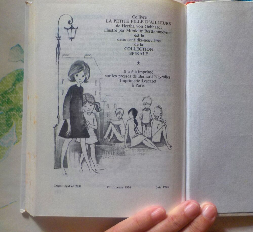 LA PETITE FILLE D'AILLEURS de H. VON GEBHARDT Coll SPIRALE Livres et BD