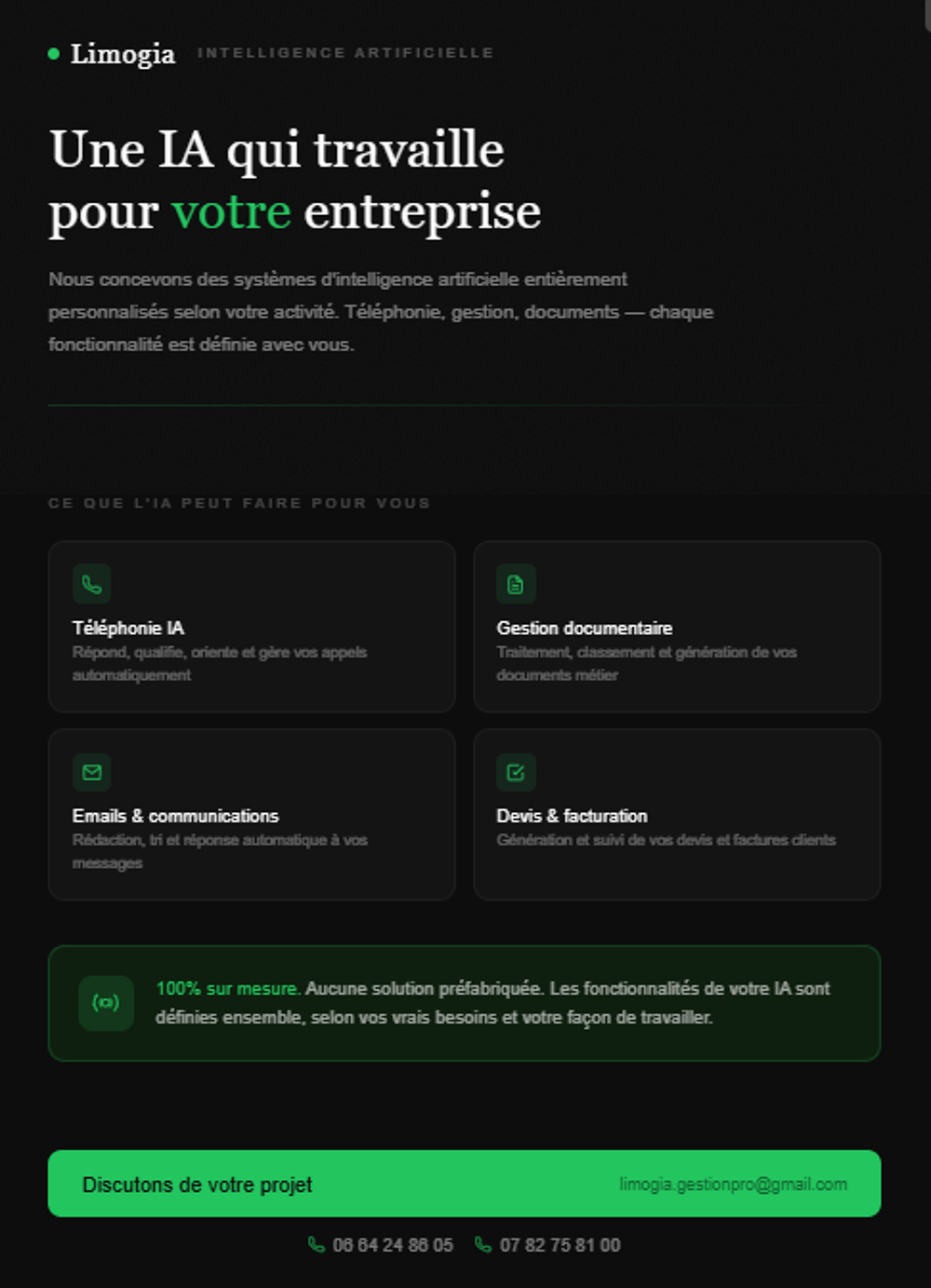   Agent IA sur-mesures 