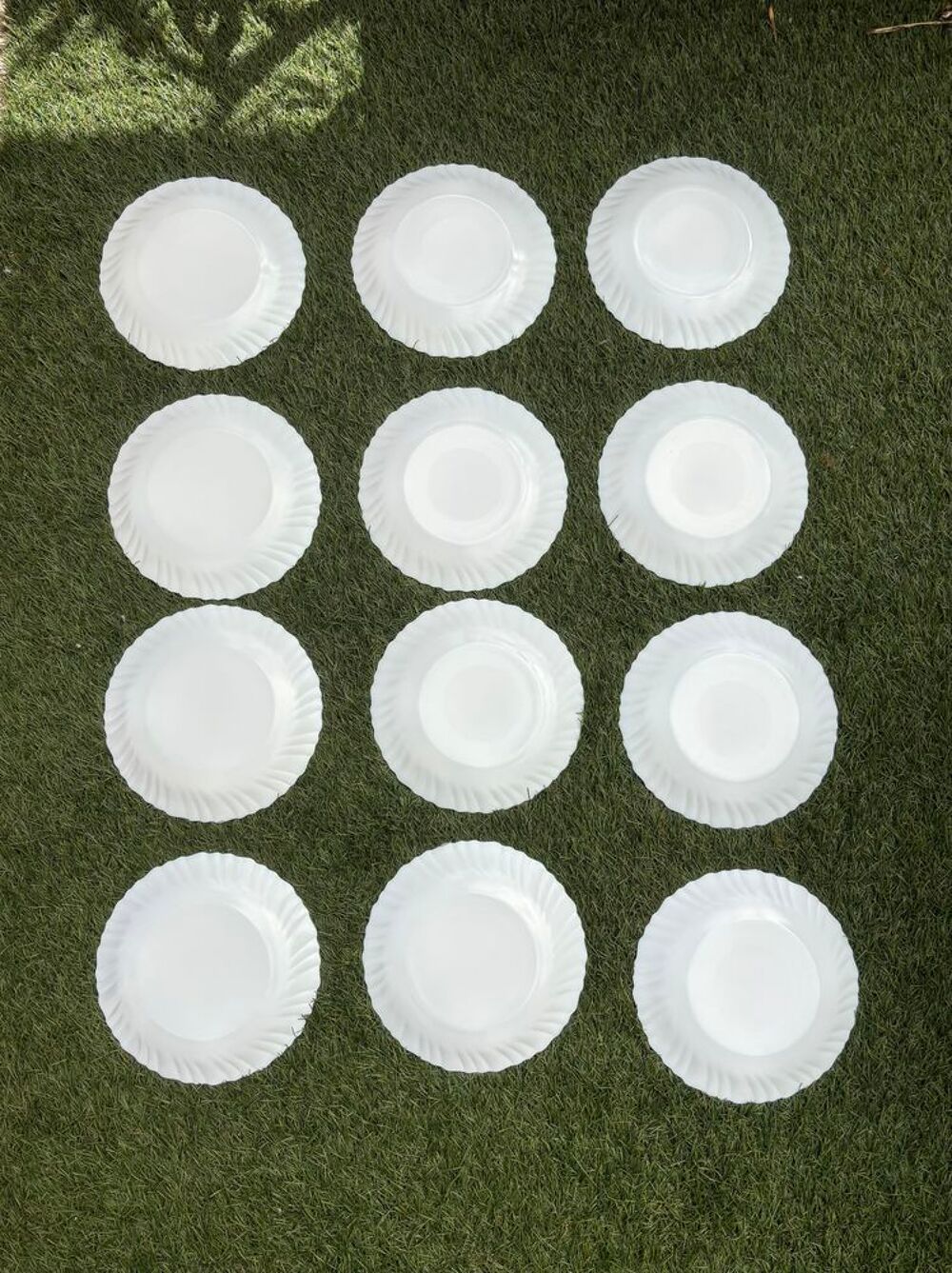 de fleurs bleues et vertes lot de 12 assiette blanche, avec des jolis motifs de fleurs bleues et vertes 