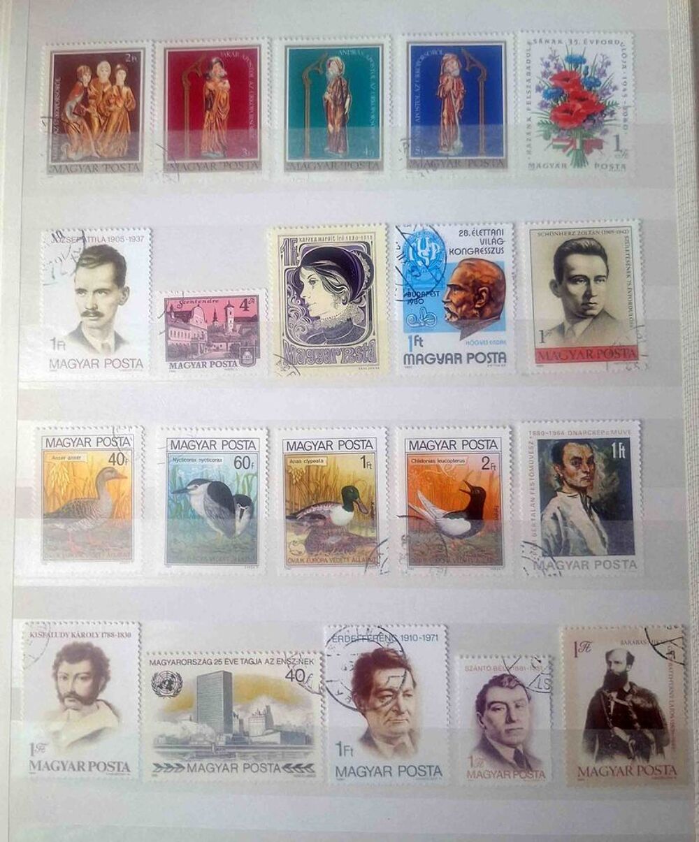 S&eacute;rie de timbres de collection de Hongrie A 