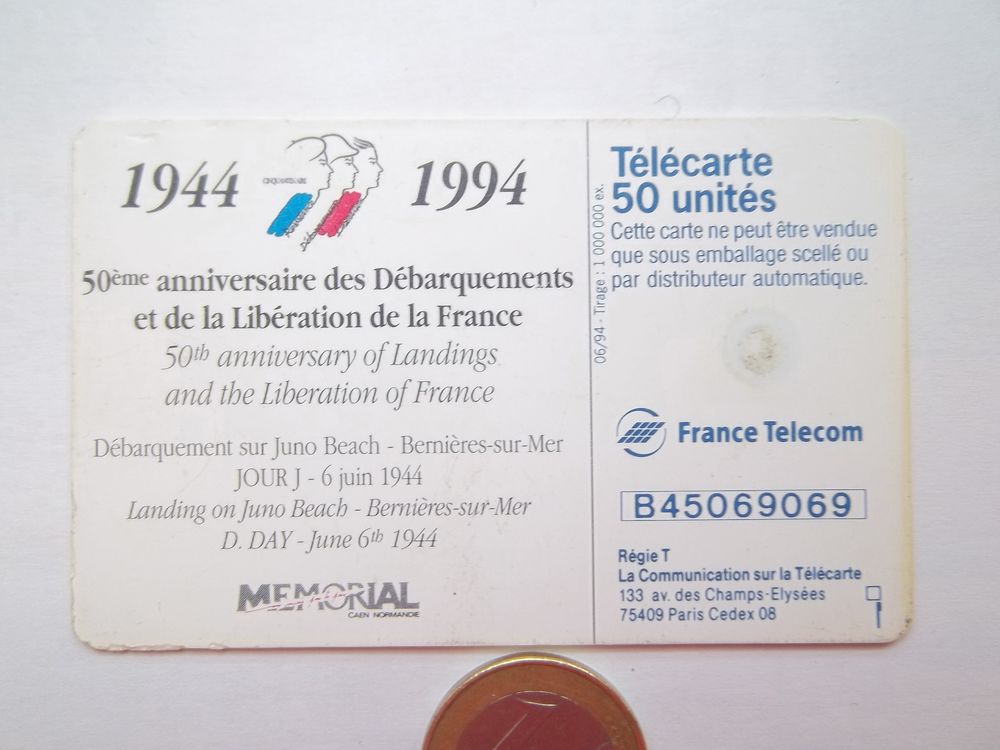souvenir 50 &eacute;me anniversaire d&eacute;barquement Normandie Juno Bea 