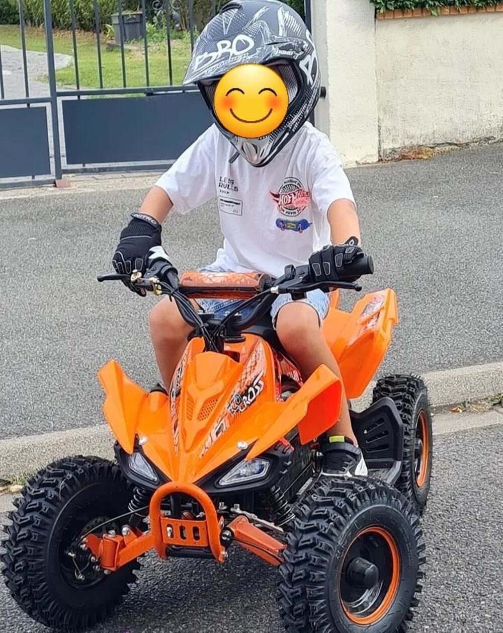 QUAD LMR &eacute;lectrique orange enfant 1000 W TBE Jeux / jouets
