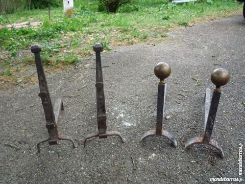 Chenet ancien fer forg� guilloch�/XVIII/moderniste 45 Castres (81)