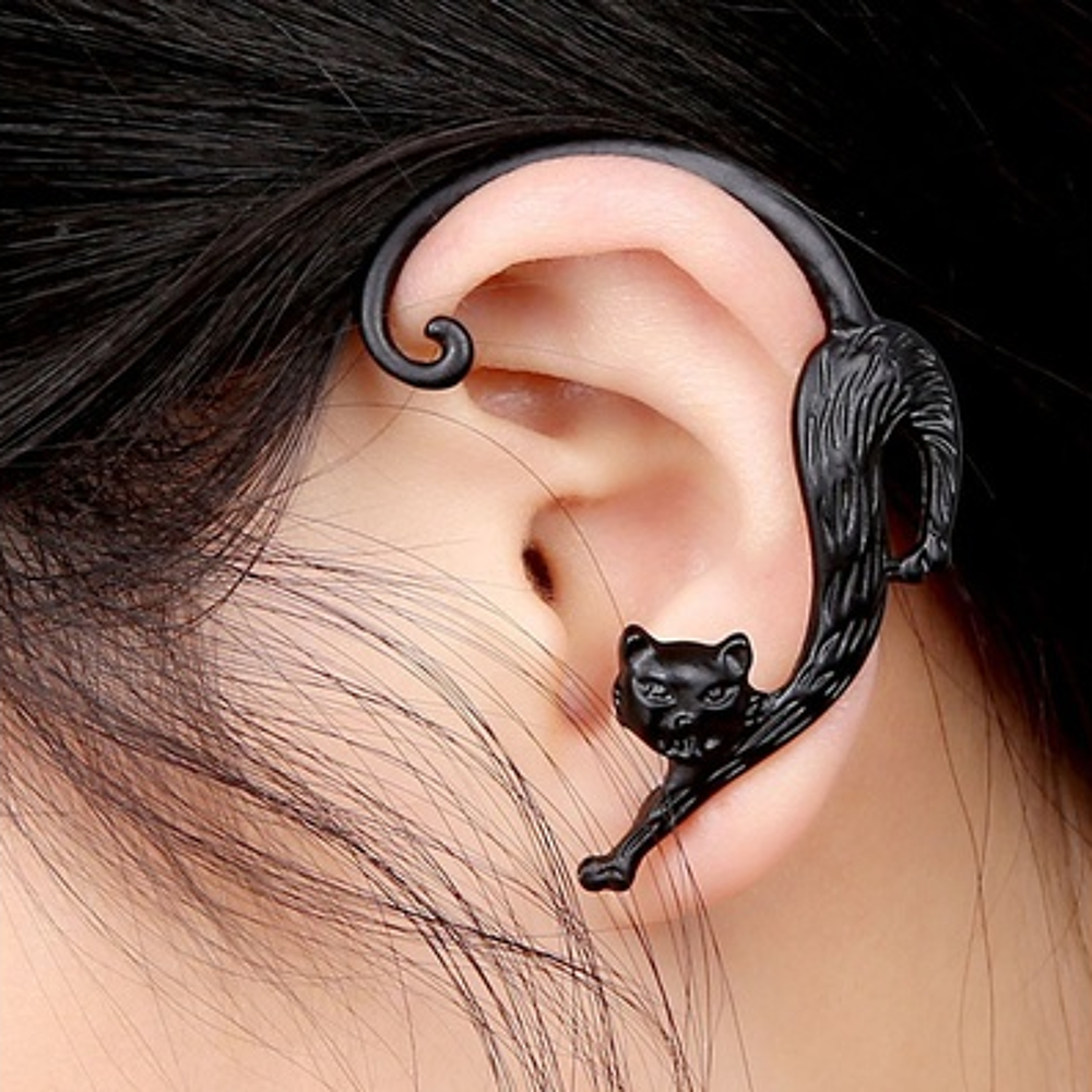 Boucle oreille Chat noir Haloween manga japon loli Bijoux et montres