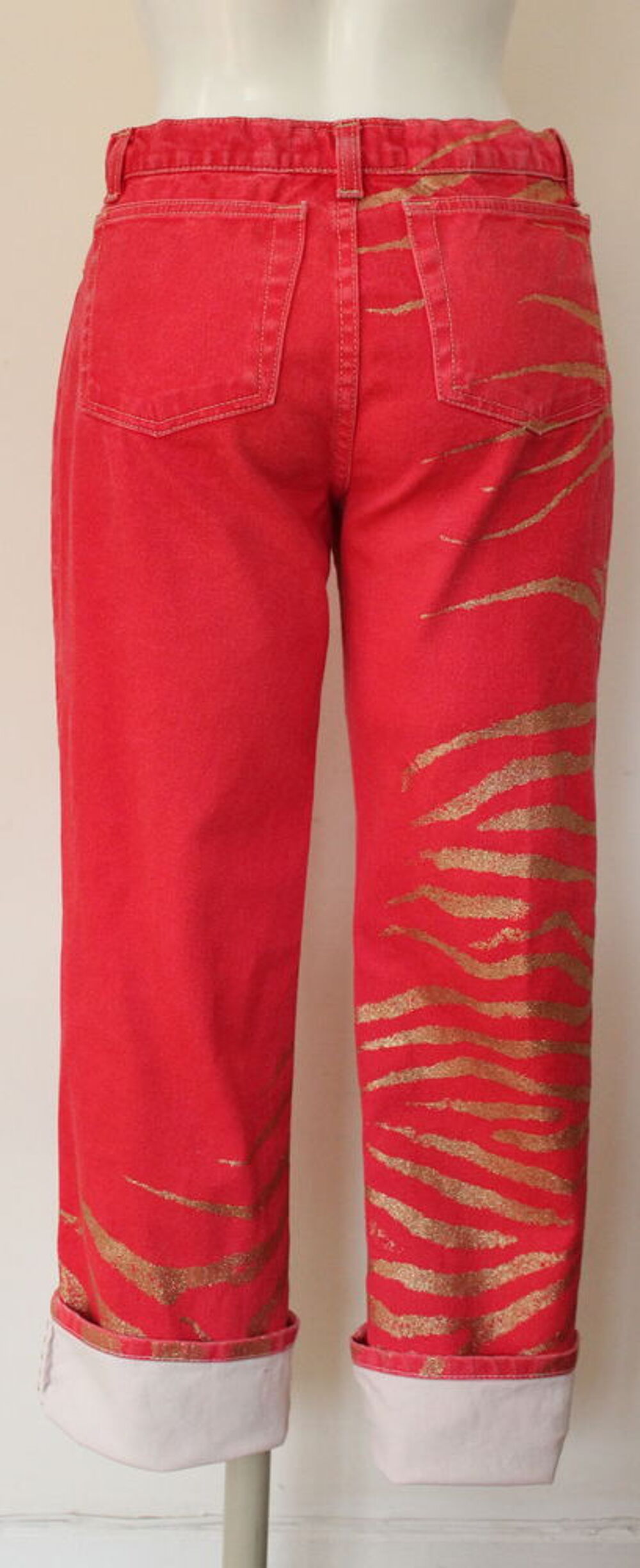 Pantalon jean tigre or ROBERTO CAVALLI T.S Vêtements