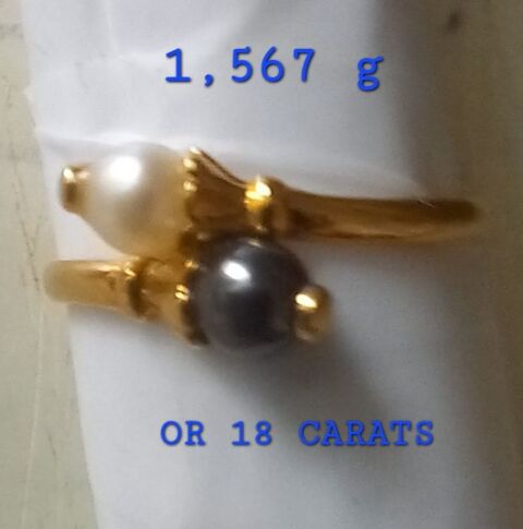 Bague or 18 c et 2 perles 160 Nogent-sur-Marne (94)