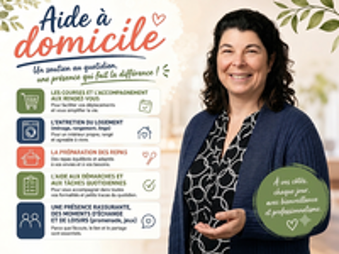   Aide à domicile - Courses, ménage, repas & accompagnement... 