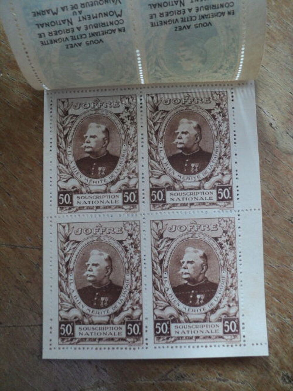 Ancien Carnet 16 Timbres Vignette A JOFFRE 50C TBE 