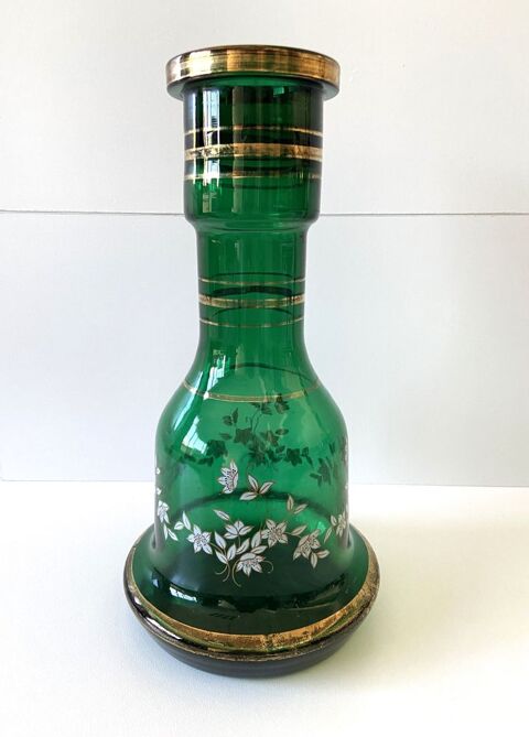 Atypique Gros Vase Photophore Verre Épais Vert Sapin Déco 0 Hyeres Plage (83)