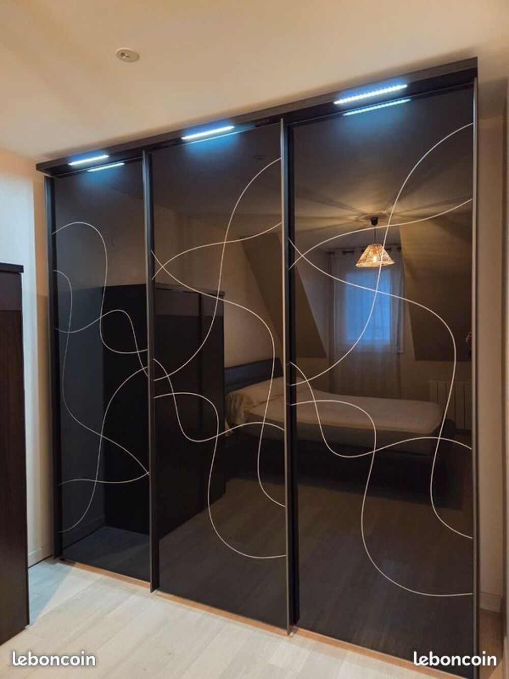 Chambre &agrave; coucher CELIO EBENE ? Lit 160x200 &amp; rangements, qu Meubles