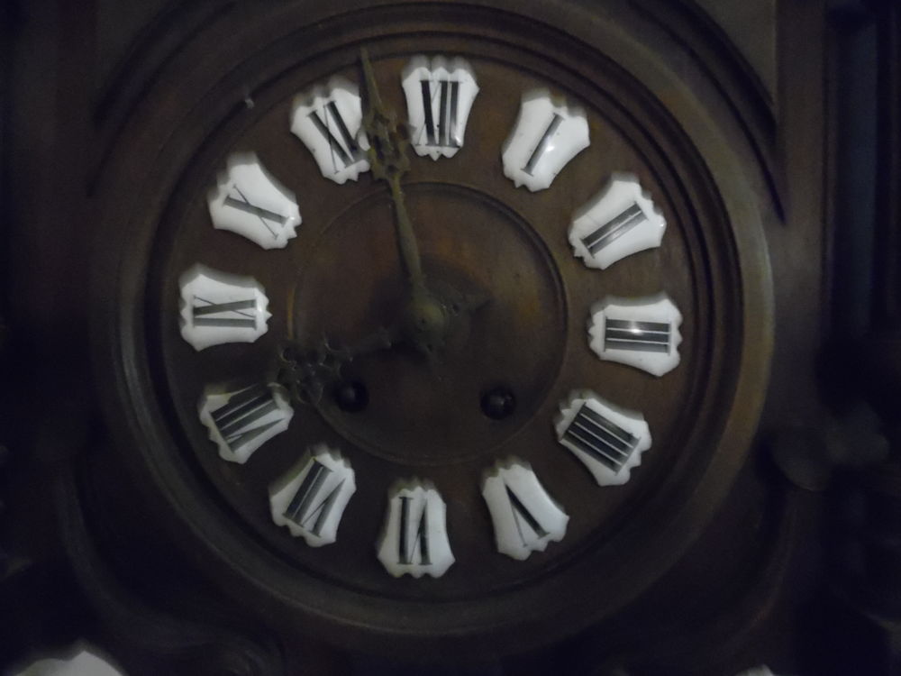 horloge pendule henri 2 barom&egrave;tre thermom&egrave;tre 19em avec clef 