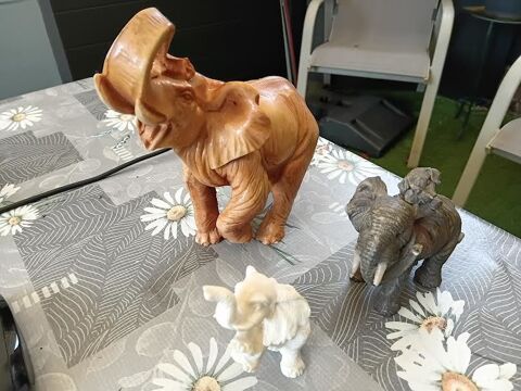 LOT DE 3 STATUETTES ELEPHANT Saint-Jean-du-Cardonnay (76)