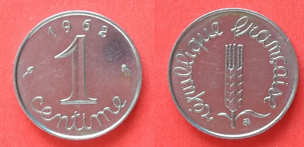 1 centime de 1962 - 1964 - 1967 -1968 -1970 - 