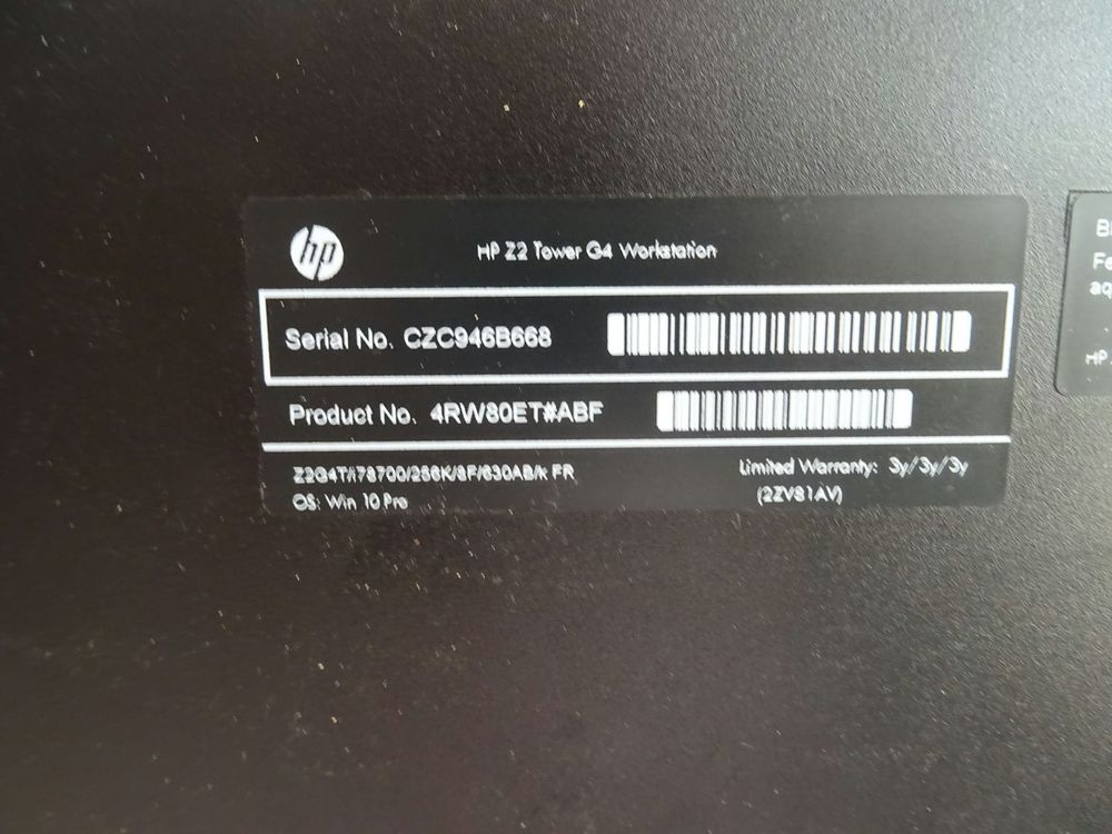 HP Z2 Format tour G4 Intel&reg; Core? i7 Matériel informatique