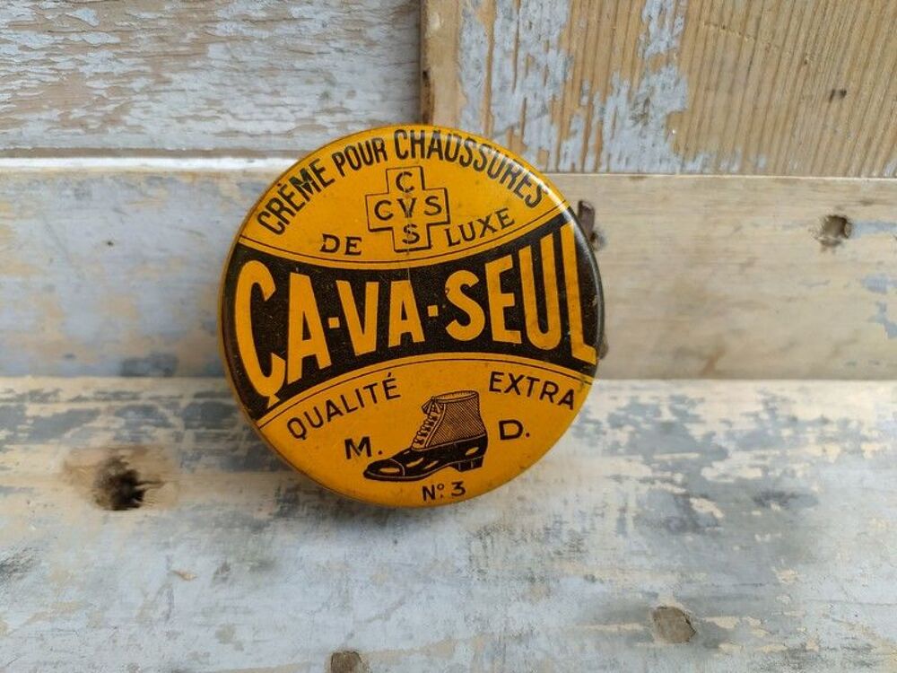 Ancienne Boite Publicitaire Cirage &Ccedil;a Va Seul N&deg;3
Diam&egrave;tre 