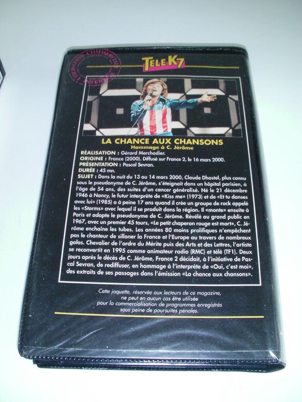 K7 VHS ou DVD HOMMAGE &agrave; C. JEROME (La CHANCE AUX CHANSONS) DVD et blu-ray