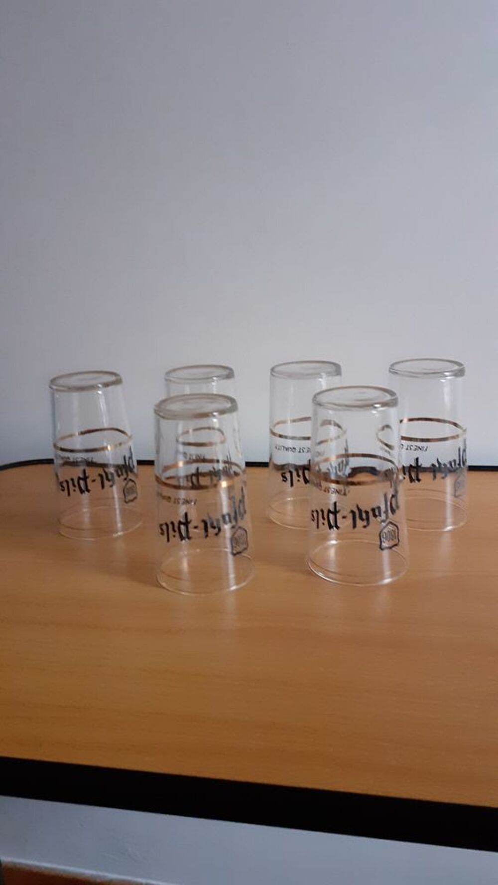 Lot de 6 verres &agrave; bi&egrave;re bistro anciens Décoration