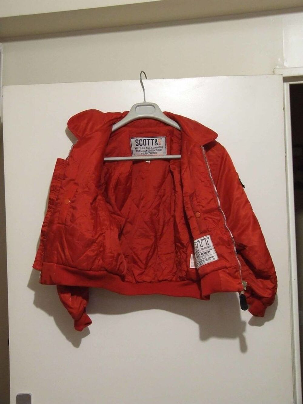 Bombers SCOTT&amp;FOX rouge T. 12&nbsp;ans, TBE Vêtements enfants