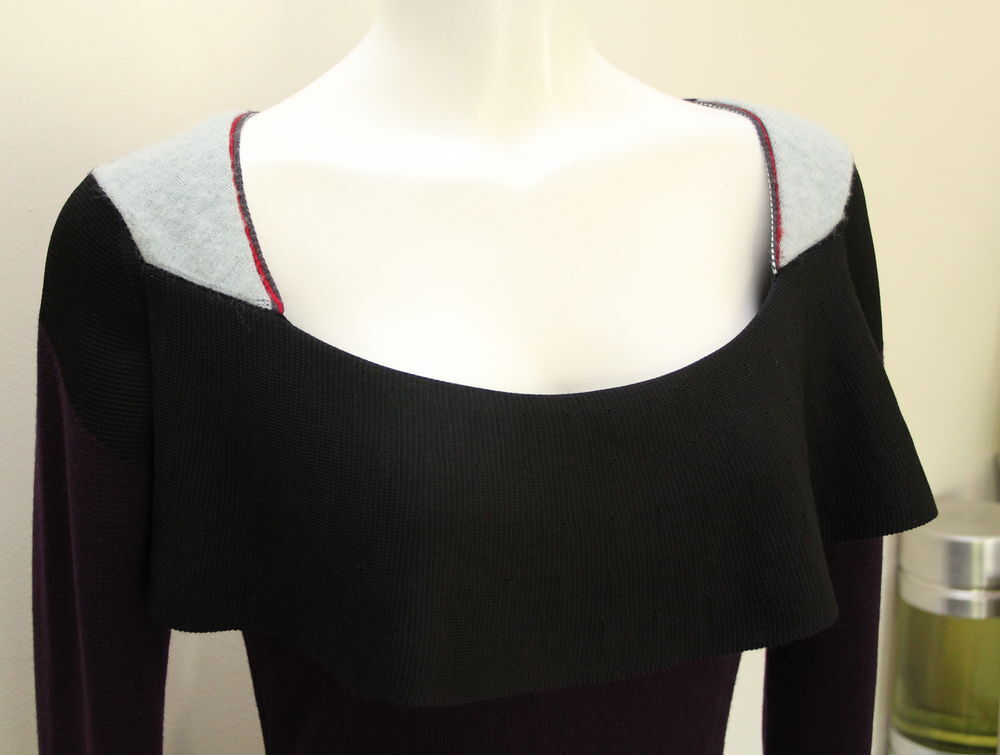 Robe maille violine et noir SONIA RYKIEL T.40. Vêtements