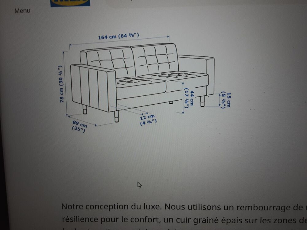 canape 2 places et fauteuil Meubles