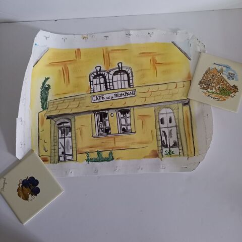 Le caf� de la promenade de Bourgueil et 2 carreaux d�cor�s 12 Saumur (49)