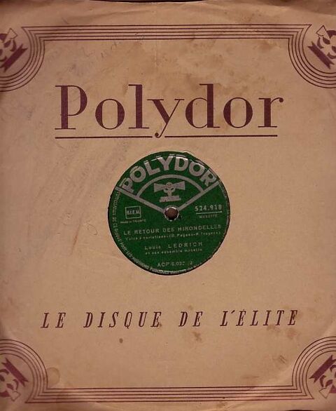 Disque VinyLOUIS LEDRICH 78 tours PERLES DE CRISTAL + RETOUR 4 Antony (92)