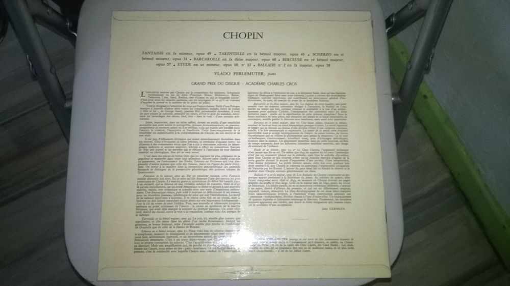 Vinyle Chopin Recital 
Vlado Perlemuter Piano
Excellent et CD et vinyles