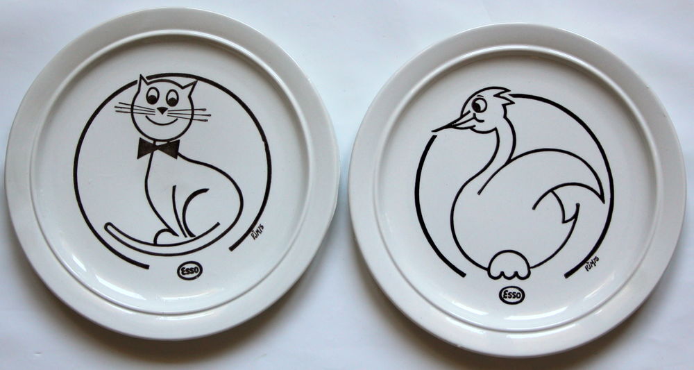 Assiettes publicitaires ESSO 70's PJM 75 