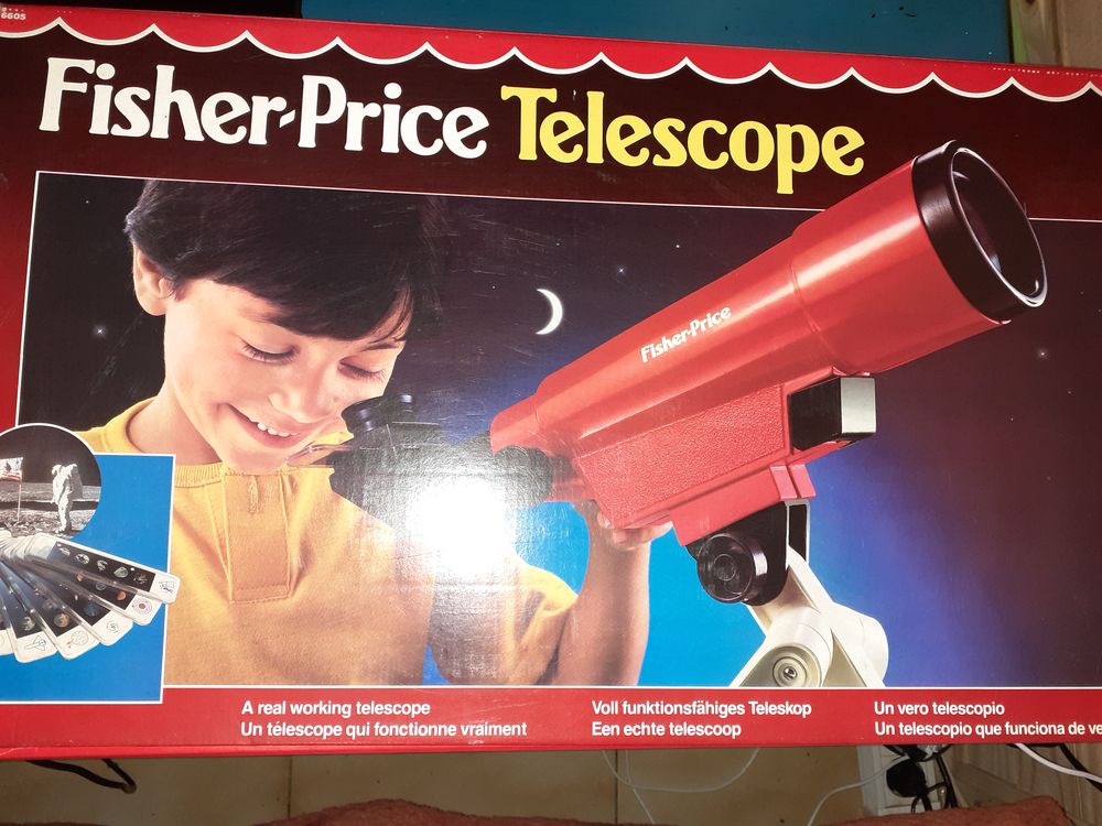 Jouet vintage 1986 Fisher Price - t&eacute;lescope rouge + tr&eacute;pied Jeux / jouets