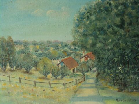 Petit Tableau Paysage Campagne Sign Perron.
15 Loches (37)