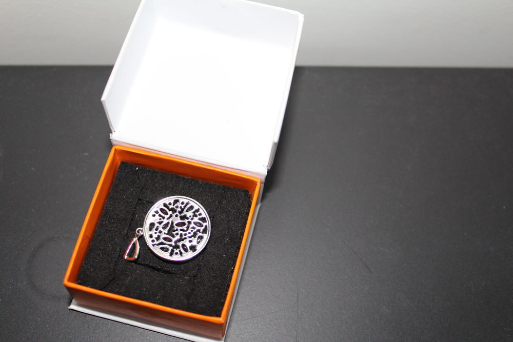 Pendentif rond argent avec oxyde de zirconiums Bijoux et montres