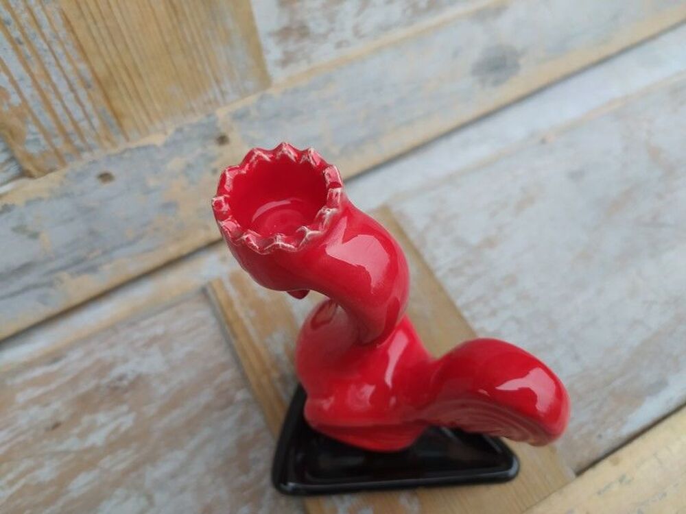 Bougeoir Coq Saint Andelain C&eacute;ramique Vintage 