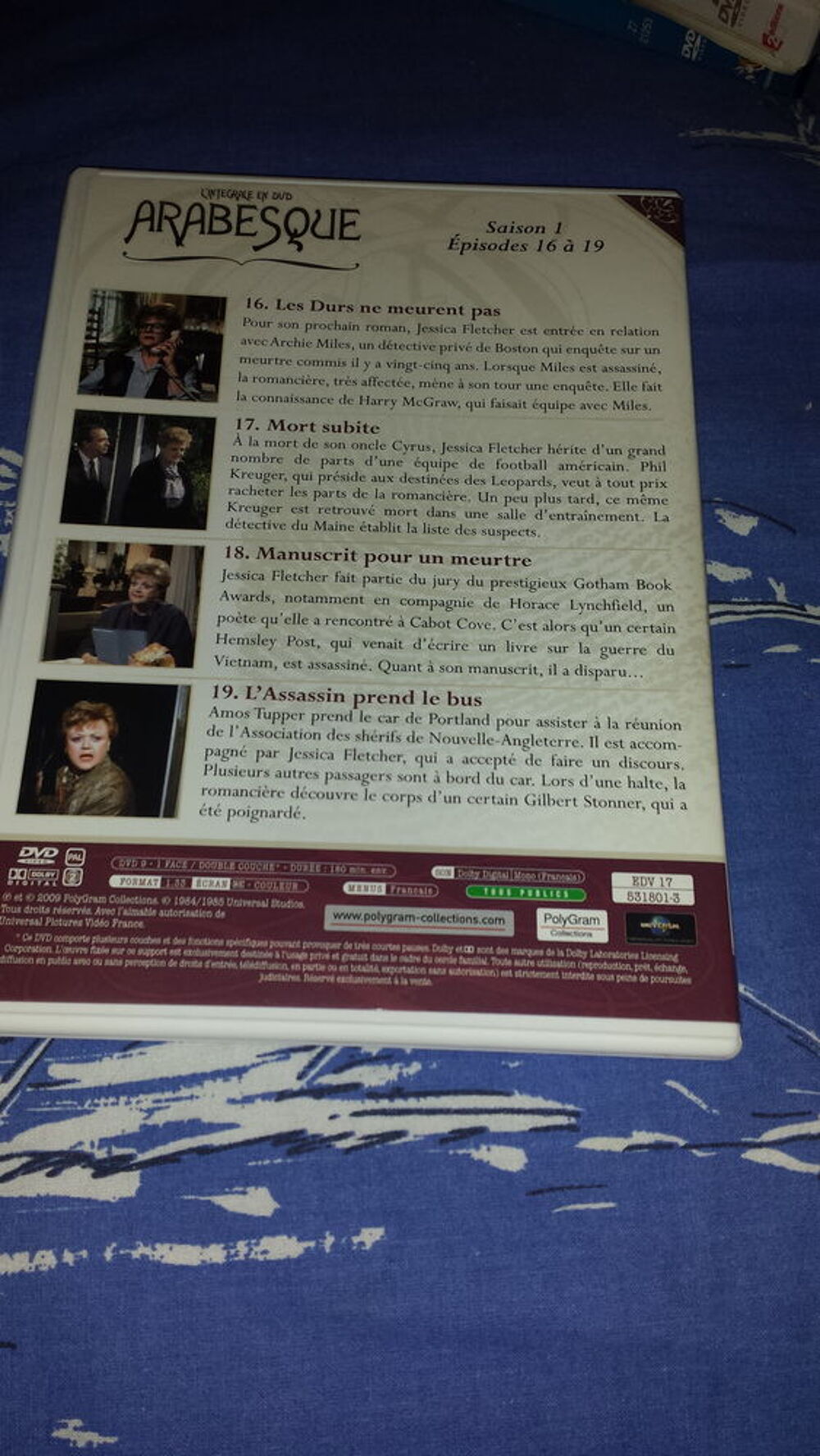 DVD ARABESQUE SAISON 1 EPISODES 16 A 19
DVD et blu-ray