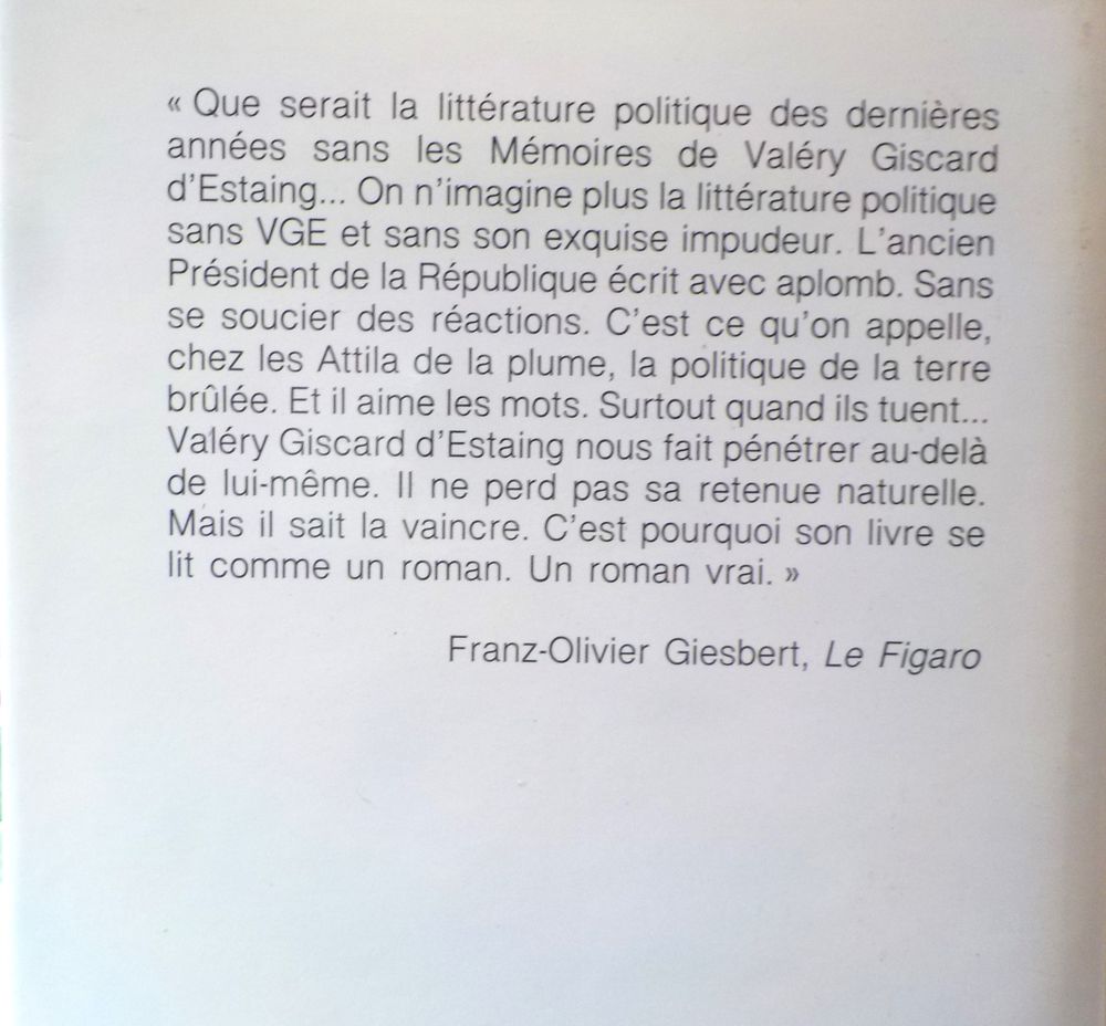LE POUVOIR ET LA VIE T2 L'AFFRONTEMENT V. GISCARD D'ESTAING Livres et BD