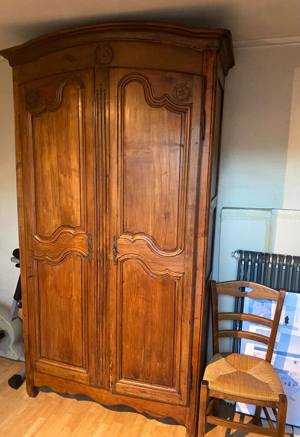 Armoire 2 portes en merisier,r&eacute;nov&eacute;e en penderie Meubles