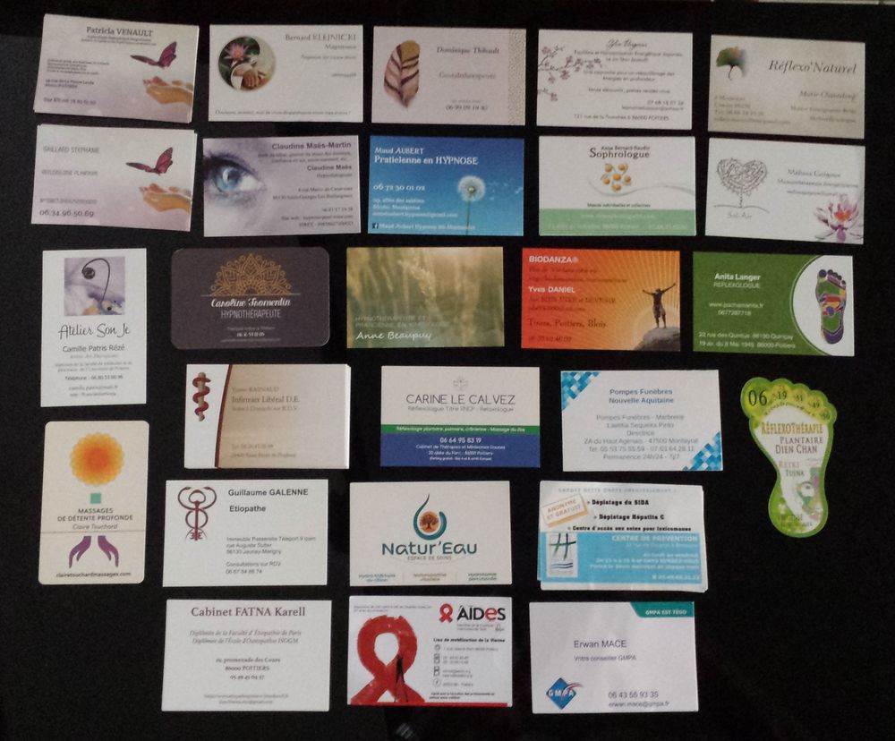 CARTES DE VISITE secteurs param&eacute;dical - artisans et autres 
