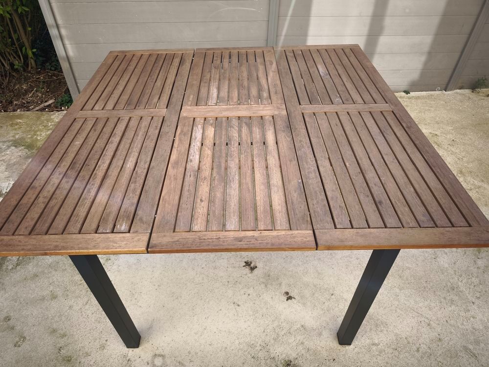 Table de jardin NATERIAL Oris carr&eacute; marron 4/6 personnes Meubles