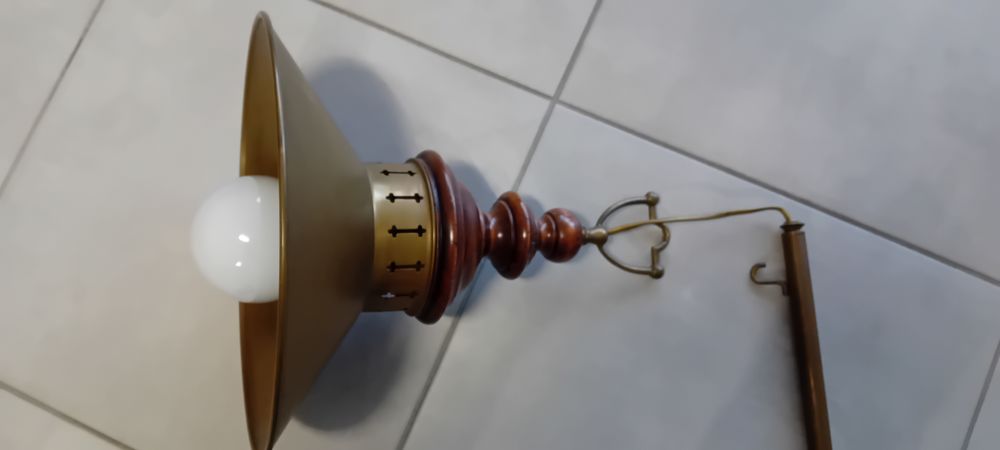 Suspension (lustre) bois et laiton Décoration