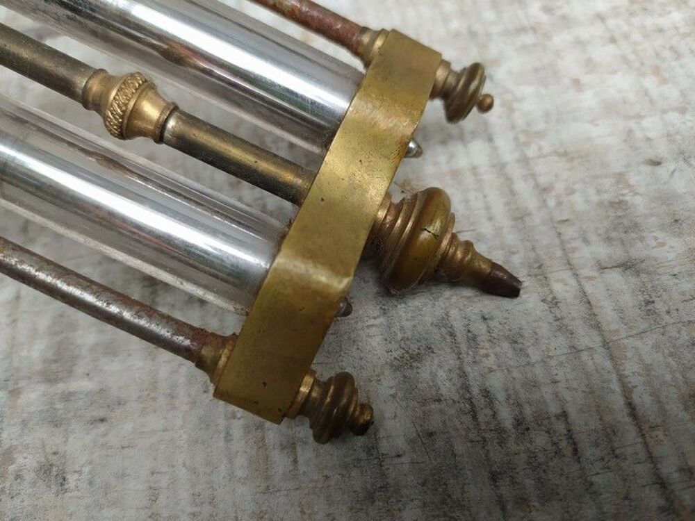 Ancien Balancier de Pendule Horloge Ponchon pour Mouvement 
