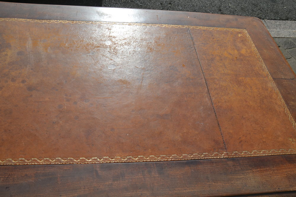 bureau bois+cuir Meubles