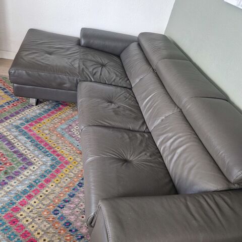 Canap fixe en cuir avec mridienne Poltron et Sofa 275 Carry-le-Rouet (13)