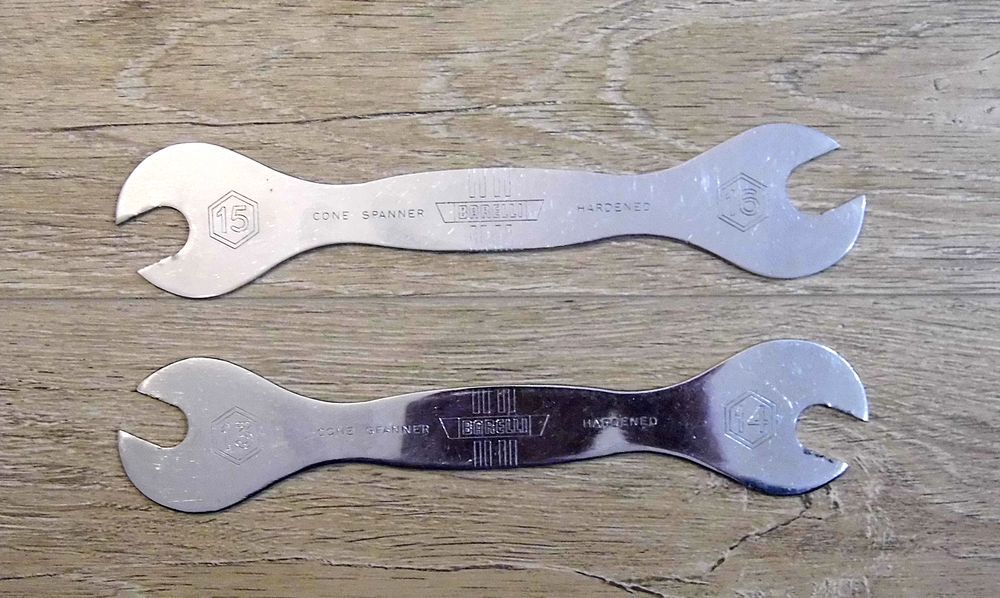 LOT DE 2 cle BARELLI cone spanner barelli outillage clefs pedalier velo bicyclette Vélos