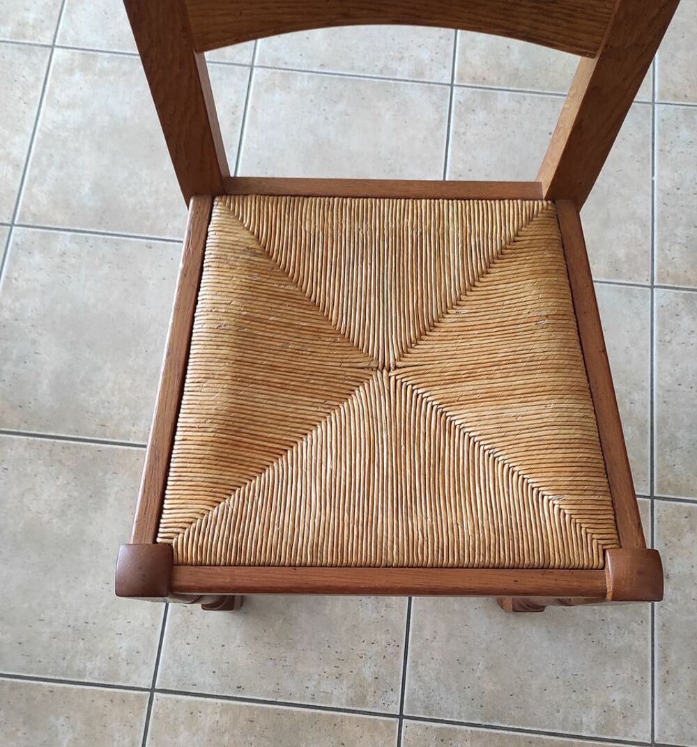 4 Chaises bois assises paille Meubles