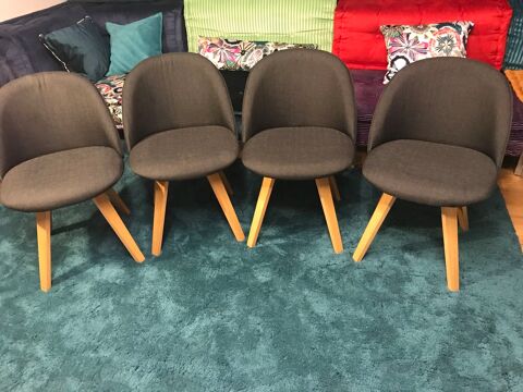 4 chaises anthracite marque Fly en tissu  230 Valence (26)
